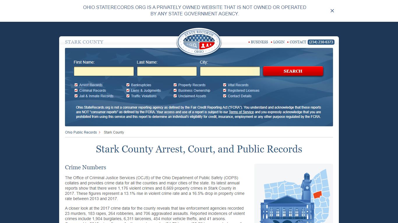 Stark County Arrest, Court, and Public Records