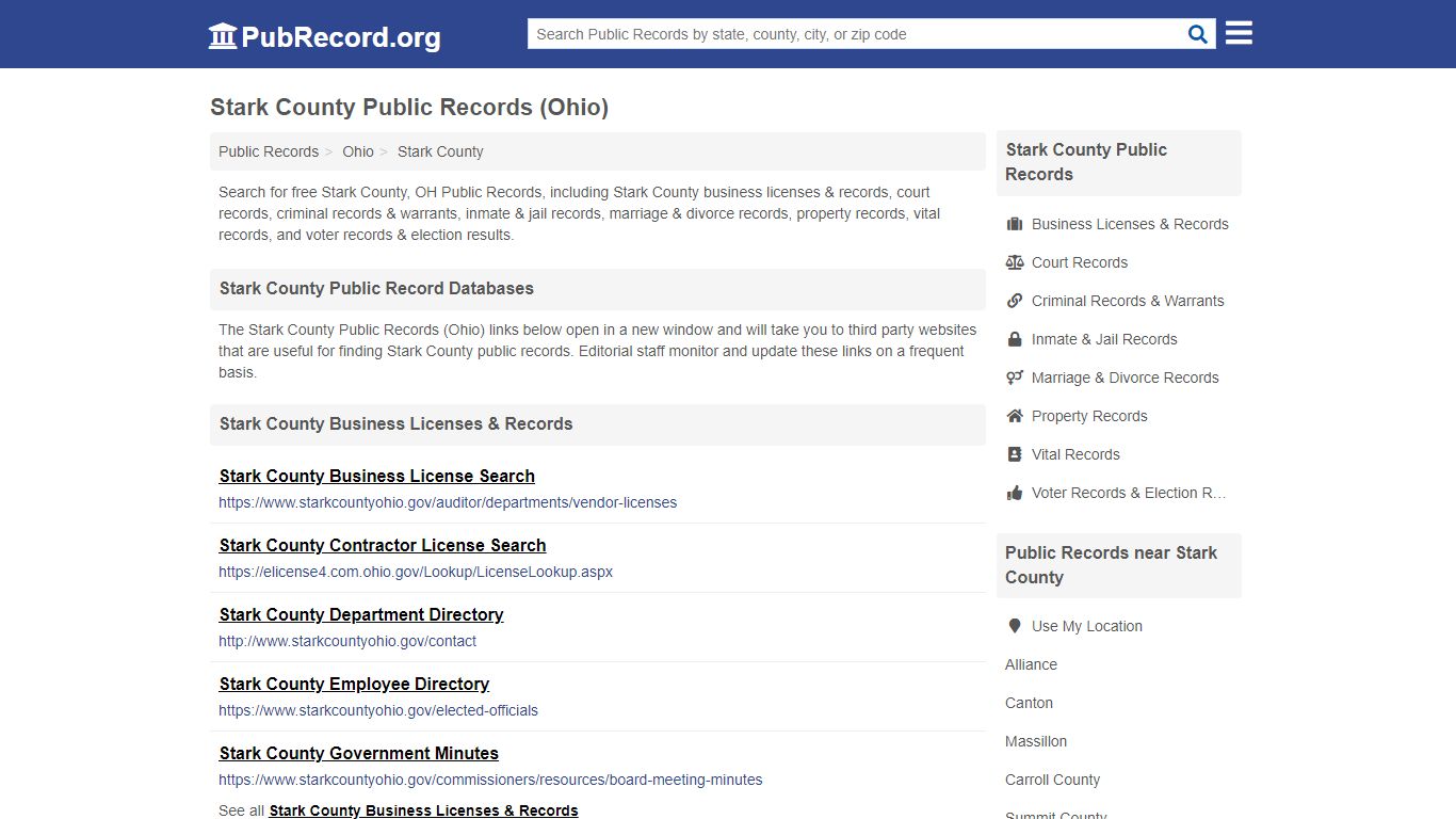 Free Stark County Public Records (Ohio Public Records)