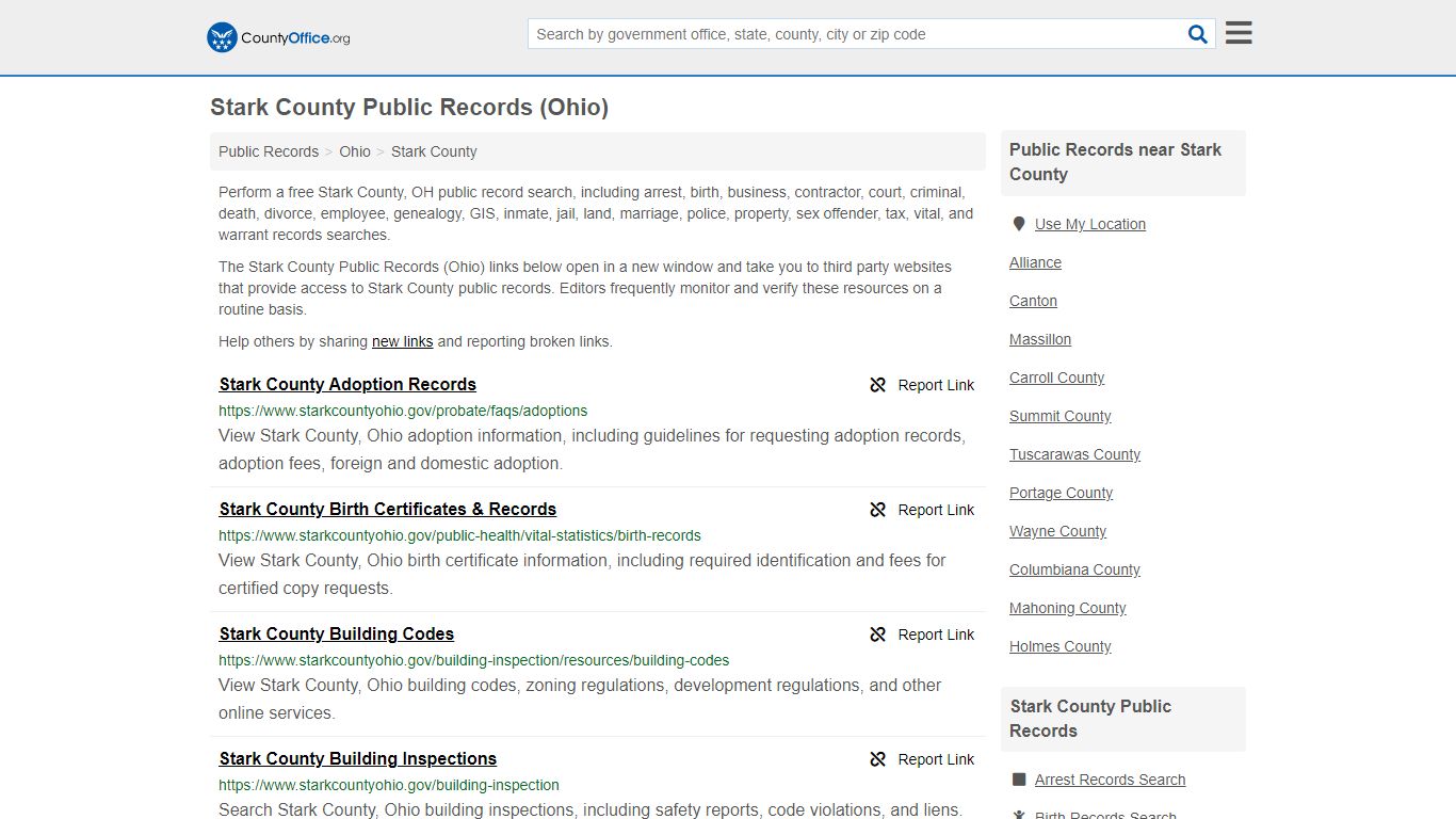 Public Records - Stark County, OH (Business, Criminal, GIS ...